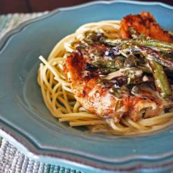 Chicken Picatta with Roasted Greens