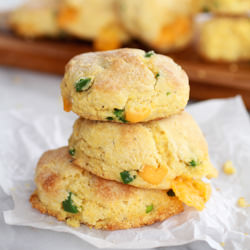 Honey Jalapeno Cheddar Cornbread Biscuits