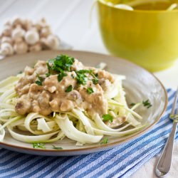 Creamy Chicken Zucchini Fettuccine