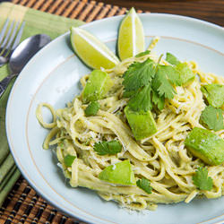 Avocado & Goat Cheese Alfredo Pasta