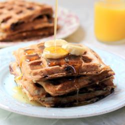 Whole Wheat Banana Coconut Waffles