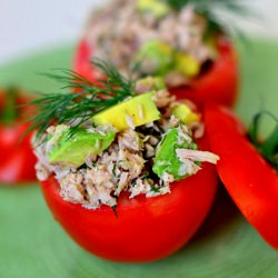 Tuna and Avocado Stuffed Tomatoes