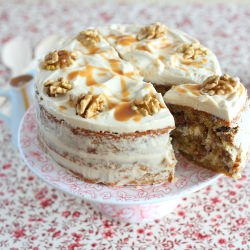 Nut Cake with Caramel Cream Cheese
