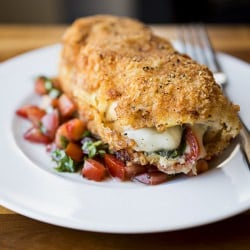 Crispy Stuffed Chicken Caprese