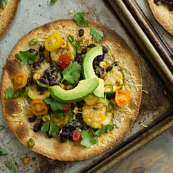 Black Bean & Veggie Baked Tostadas
