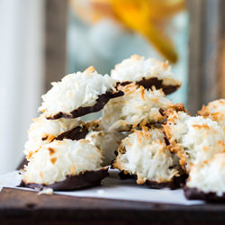 Chocolate Dipped Coconut Macaroons
