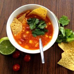 Tortilla Soup with Four Bean Mix