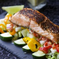 Chocolate Chipotle Salmon Salad