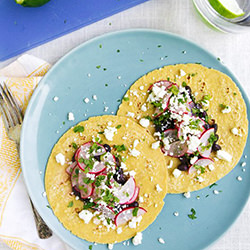 Black Bean Tacos with Radish Salsa