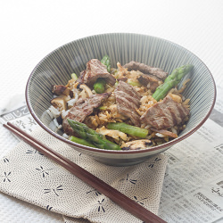 Japanese Fried Rice with Asparagus