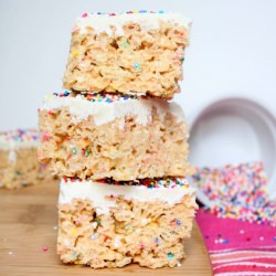 Cake Batter Rice Krispie Treats