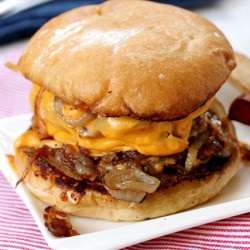 Cheeseburger with Sauteed Onions