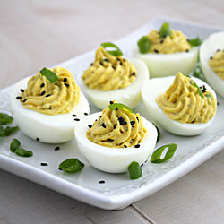 Wasabi Mayo Deviled Eggs