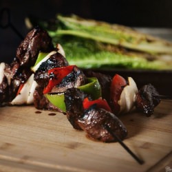 Grilled Venison Kabobs with Romaine