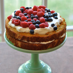 Coconut Vanilla Cake with Berries