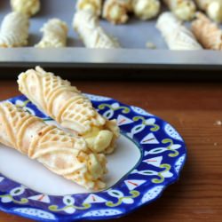 Pizzelles w/ Saffron Whipped Cream