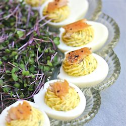 Smoked Trout Deviled Eggs