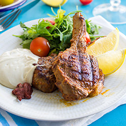 Harissa Lamb Chops & Tahini Sauce