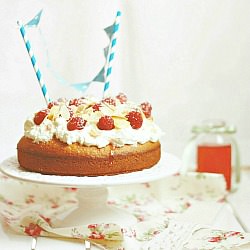 Rhubarb and Rasperry Cake