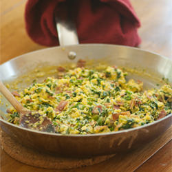 Scrambled Eggs, Kale & Prosciutto