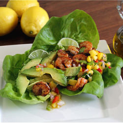 Spicy Shrimp Wrap with Mango Salsa