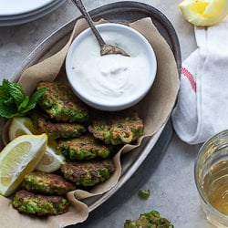 Pea, Mint and Feta Fritters
