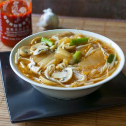 Tofu and Kimchi Noodle Soup