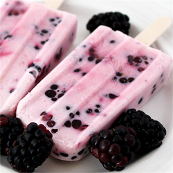 Blackberry + Yogurt Popsicles