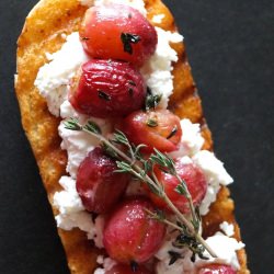 Grilled Grapes with Goat Cheese