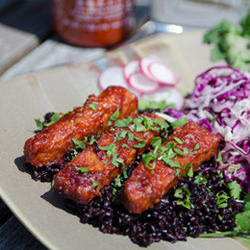 BBQ Sriracha Tempeh with Black Rice