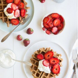 Polenta Waffles and Strawberries