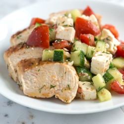 Lemony Chicken with Cucumber Salad