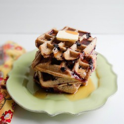 Blueberry Sourdough Waffles