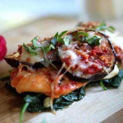 Crunch Eggplant Over Chicken