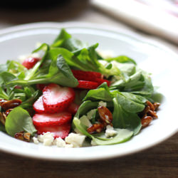 Strawberry Mache Salad with Tamari