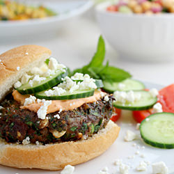 Greek Style Spinach and Feta Burger