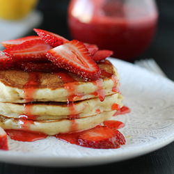 Strawberry Lemon Ricotta Pancakes