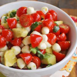 Mozzarella, Tomato, Avocado Salad