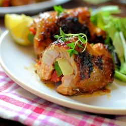 Stuffed Chicken Legs with Pepper