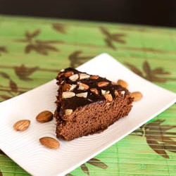 Eggless Chocolate Almond Cake