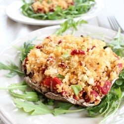 Crab and Couscous Stuffed Mushrooms