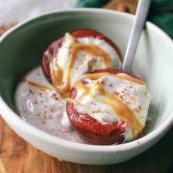 Poached Plums with Yogurt