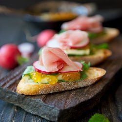 Prosciutto, Brie & Jam Crostini
