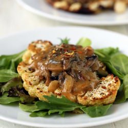 Cauliflower Steaks w/  Gravy