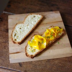 Fresh Coconut Bread with Mango
