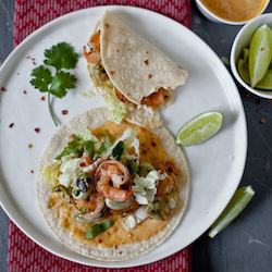 Fava Bean And Shrimp Tacos