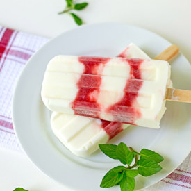 Strawberries & Cream Popsicles