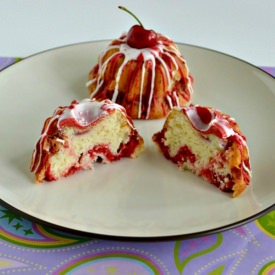 Cherry Vanilla Mini Bundt Cakes
