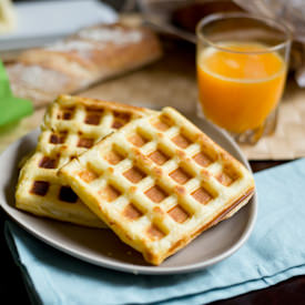 Express Waffles with Smoked Salmon