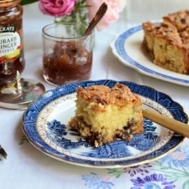 Rhubarb & Ginger Streusel Cake